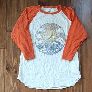 imogene + willie Orange Sleeve Raglan Graphic Jersey